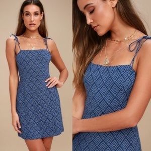 Lulu’s Cambria Blue Print Mini Dress